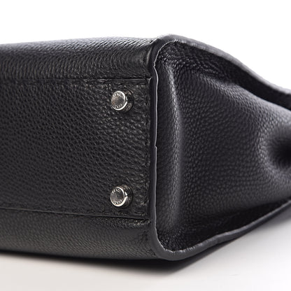 Fendi Cuoio Romano Selleria Bi-Color Medium Peekaboo Iconic Satchel Black Mou 11 of 13