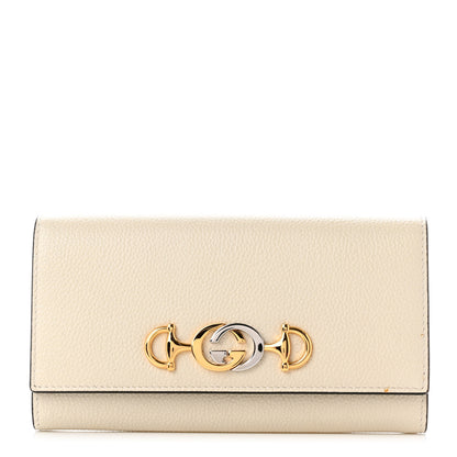 Gucci Grainy Calfskin Zumi Continental Wallet Vintage White 1 of 10