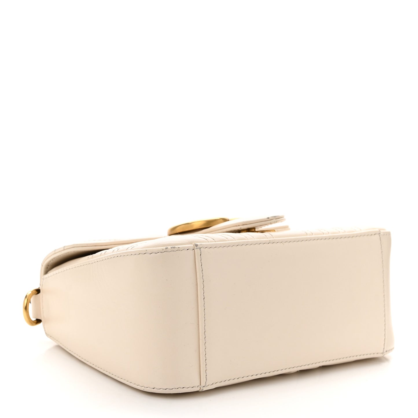 Calfskin Matelasse Mini GG Marmont Top Handle Shoulder Bag White