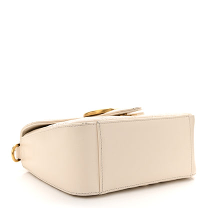 Gucci Calfskin Matelasse Mini GG Marmont Top Handle Shoulder Bag White 4 of 15