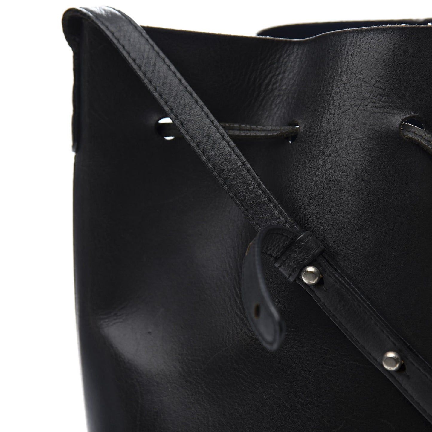 Vegetable Tanned Calfskin Bucket Bag Black Royal
