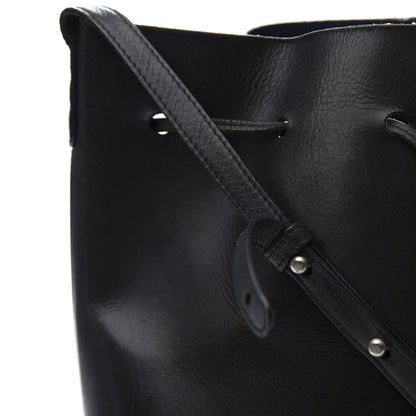 Mansur Gavriel Vegetable Tanned Calfskin Bucket Bag Black Royal 9 of 9