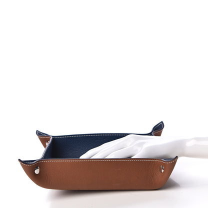 Hermes Taurillon Clemence Mises et Relances H'Dot Change Tray Bleu Regate Ebene 2 of 8