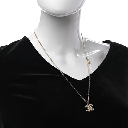 Chanel Crystal CC Pendant Necklace Gold 5 of 10
