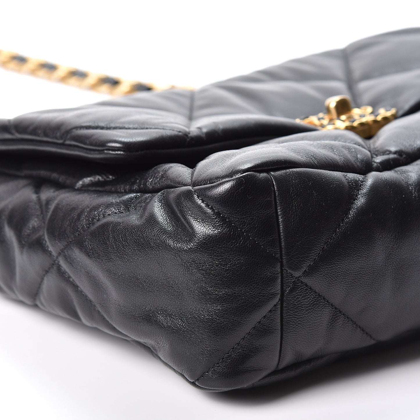 Lambskin Quilted Large 19 Flap Black