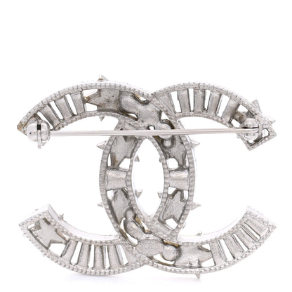 Chanel Crystal Pearl CC Star Coco Flapper Brooch Silver 3 of 5