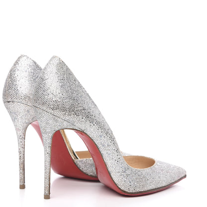 Christian Louboutin Glitter Luminor Iriza 100 Pumps 39 Silver 4 of 10