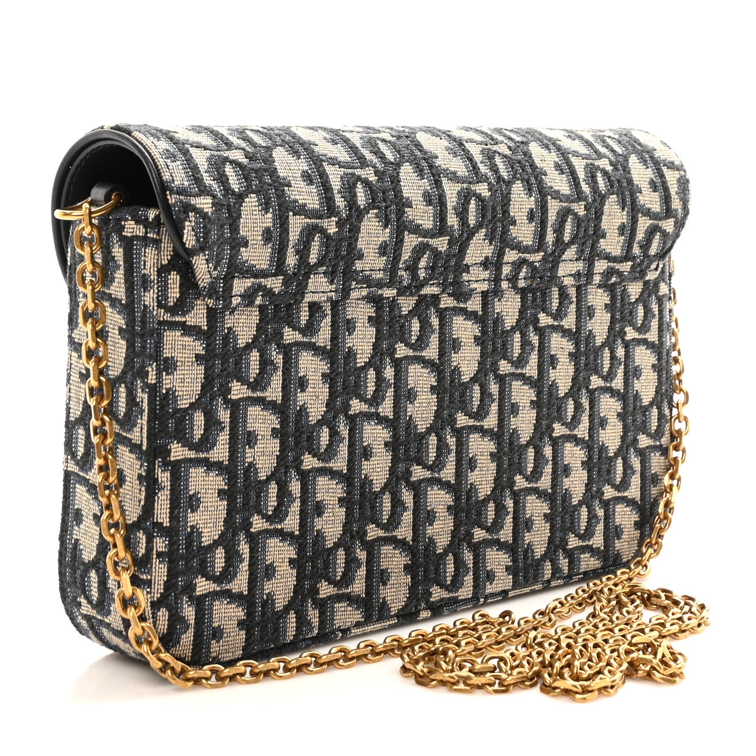 Christian Dior Oblique Saddle Chain Pouch Blue 3 of 10