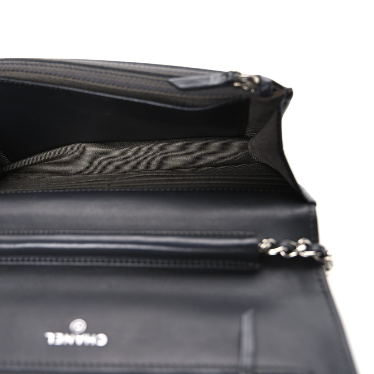 Lambskin Quilted Wallet On Chain WOC Black