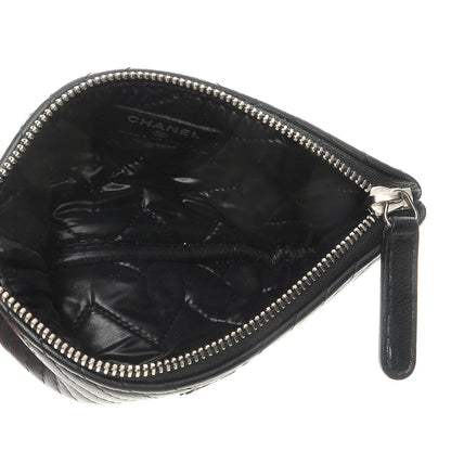 Chanel Calfskin Chevron Small Cosmetic Case Black 5 of 8