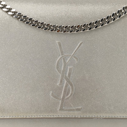 Saint Laurent Metallic Fabric Medium Monogram Kate Satchel Silver 8 of 10