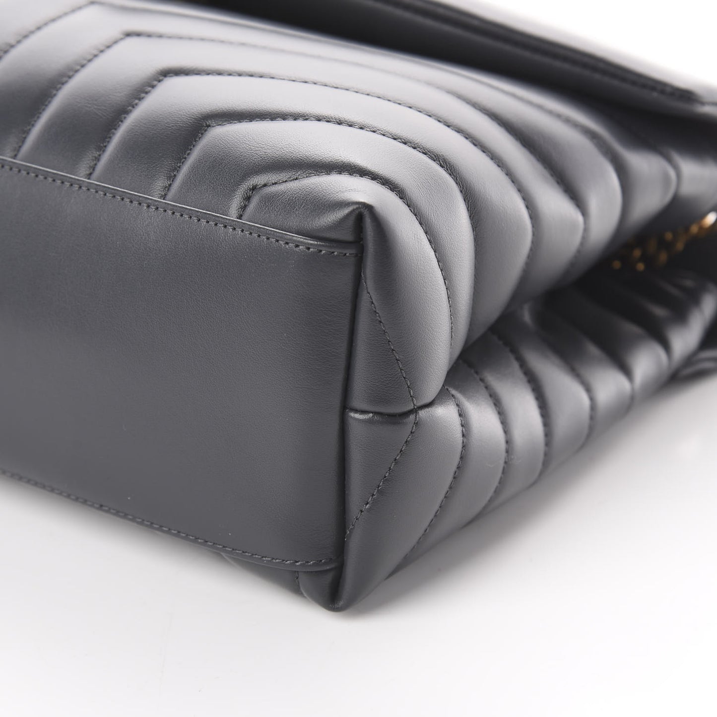 Calfskin Y Quilted Monogram Medium Loulou Chain Satchel Asphalt