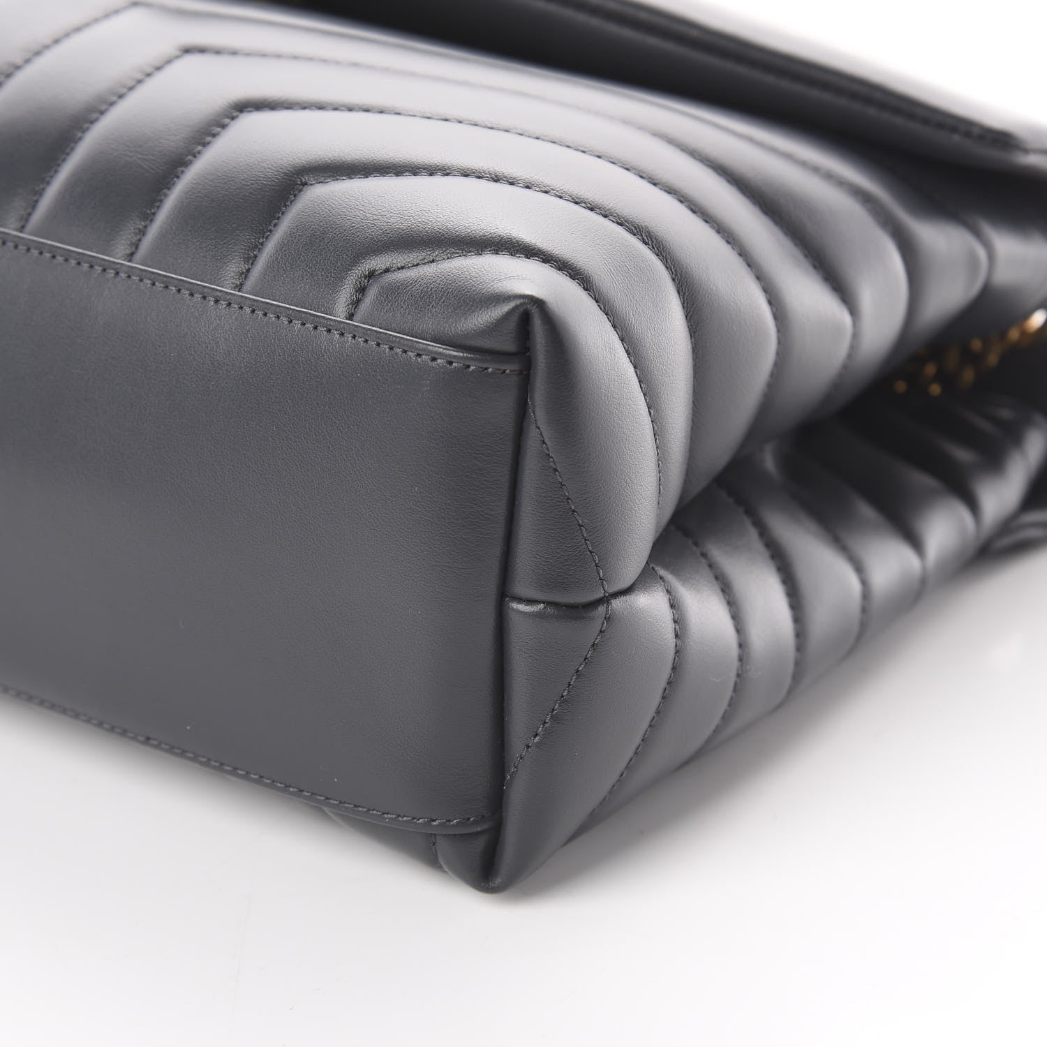 Saint Laurent Calfskin Y Quilted Monogram Medium Loulou Chain Satchel Asphalt 6 of 8