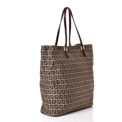 Fendi Zucchino Vitello Tote Mogano Panna Bruciato 3 of 14