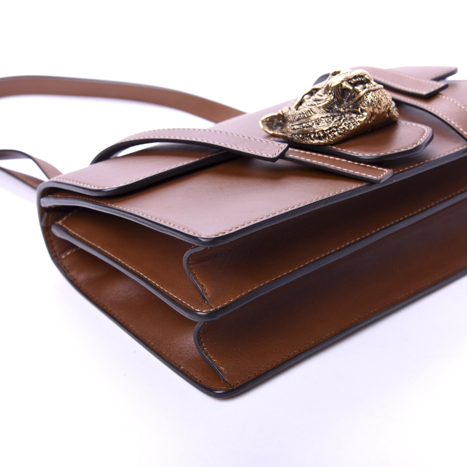 Gucci Calfskin Animalier Shoulder Bag Brown 9 of 11