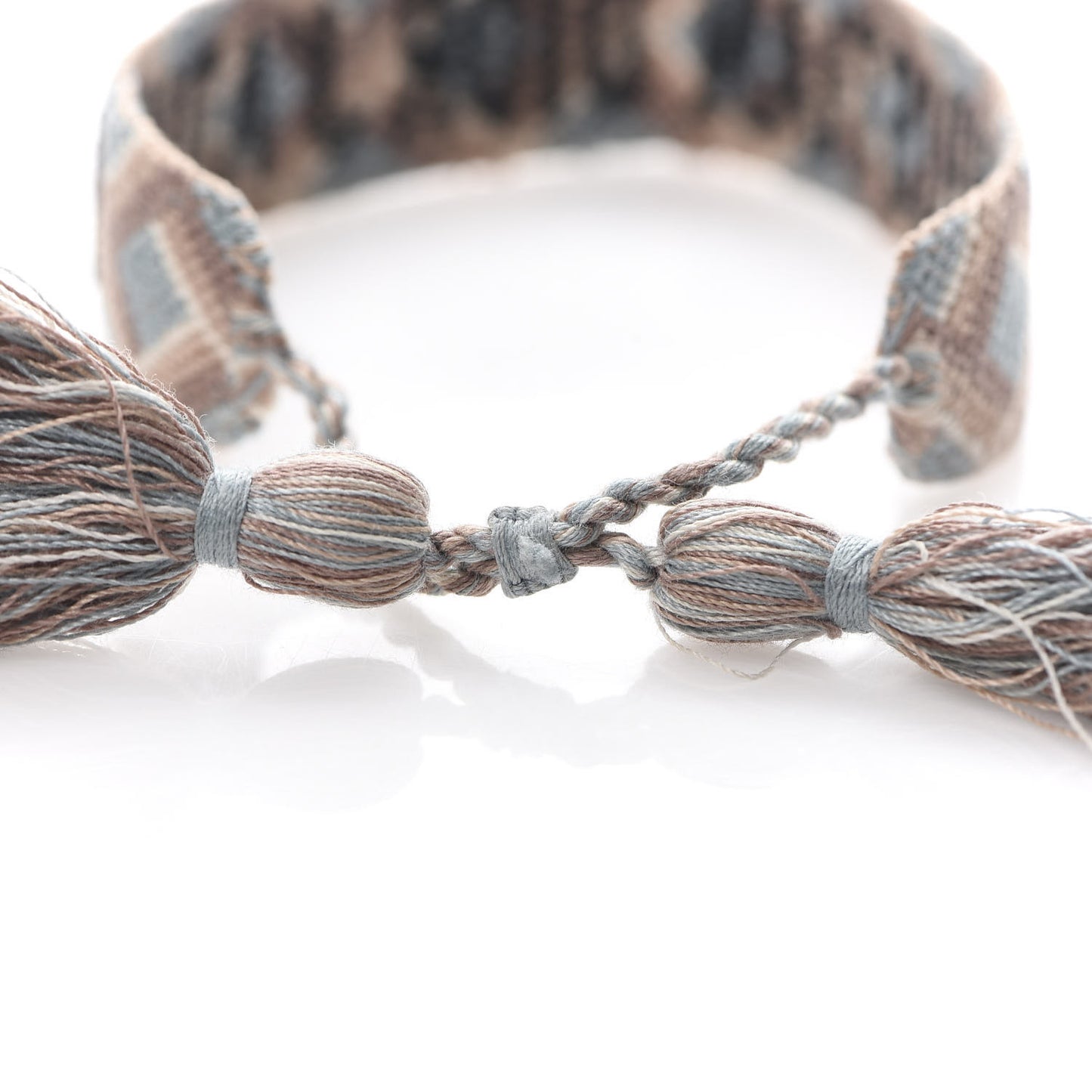 Woven Cotton J'Adior Friendship Bracelet Set Blue Nude