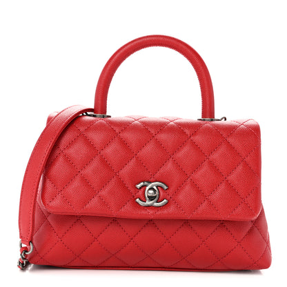 Chanel Caviar Quilted Mini Coco Handle Flap Red 1 of 12