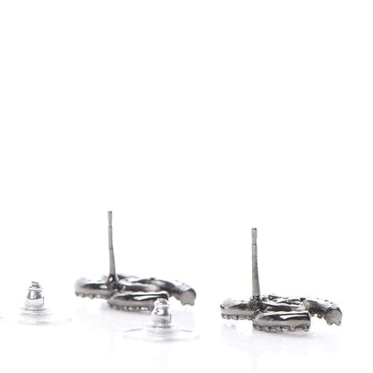 Chanel Ruthenium Crystal CC Earrings 3 of 6