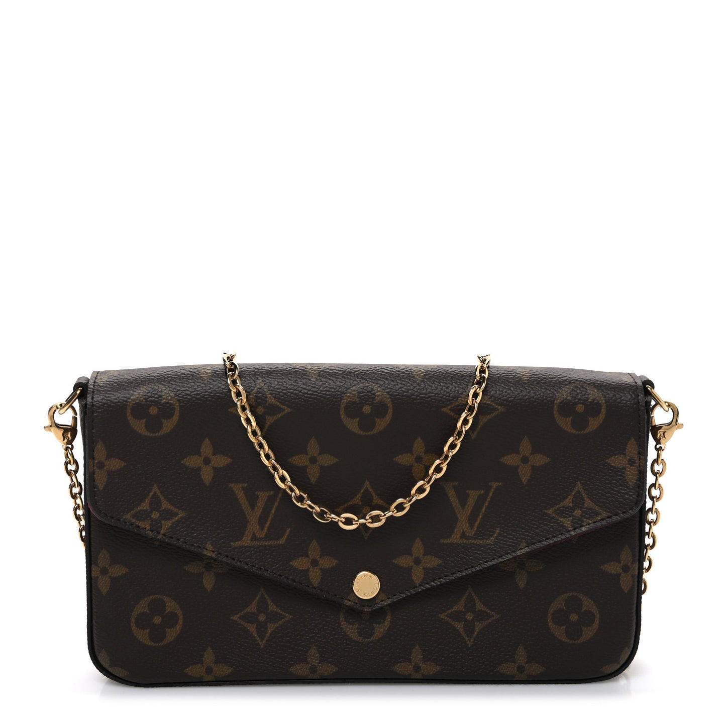 Monogram Pochette Felicie Chain Wallet Fuchsia