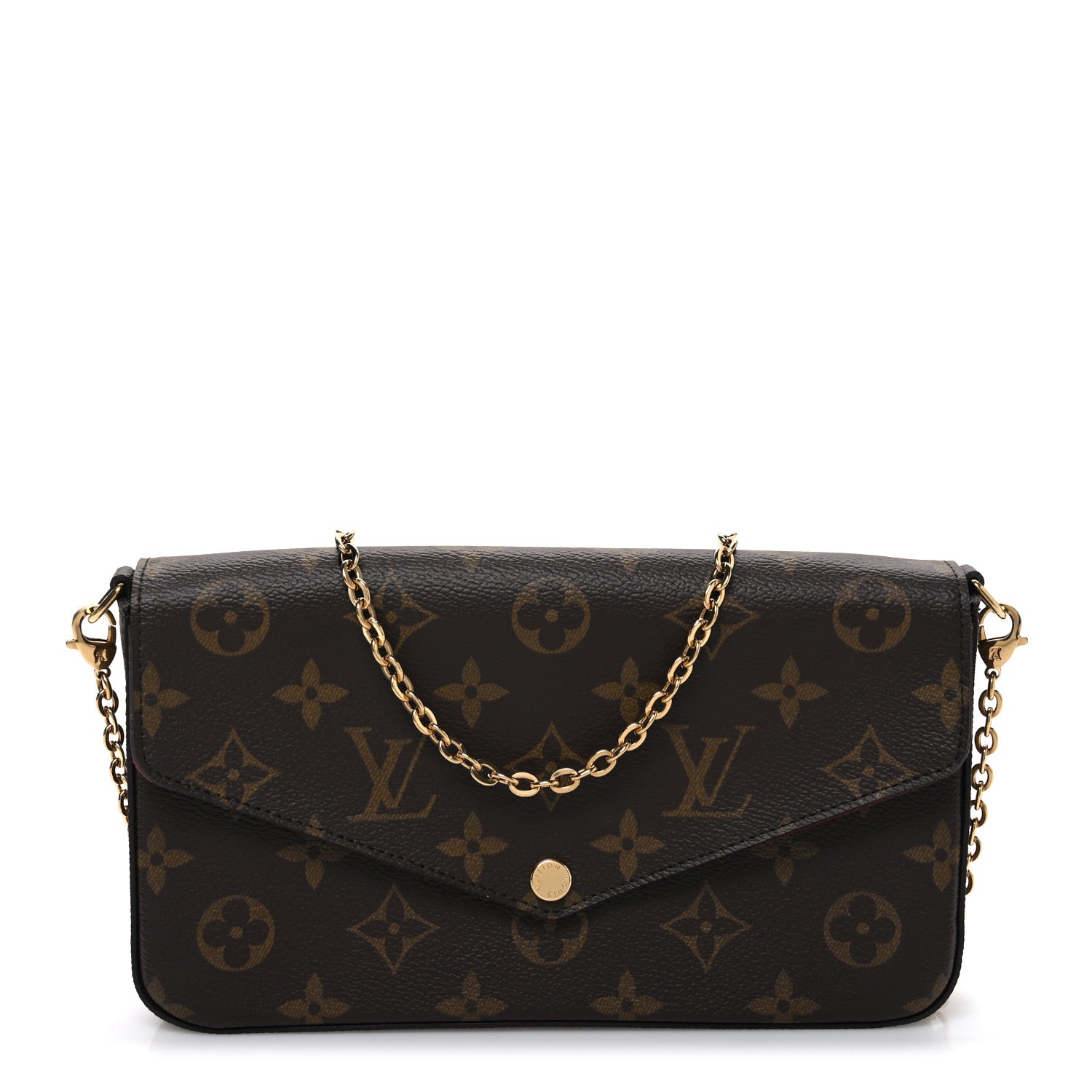 Louis Vuitton Monogram Pochette Felicie Chain Wallet Fuchsia 1 of 11