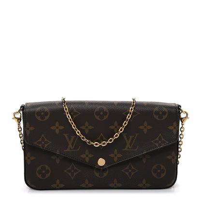 Louis Vuitton Monogram Pochette Felicie Chain Wallet Fuchsia 1 of 11