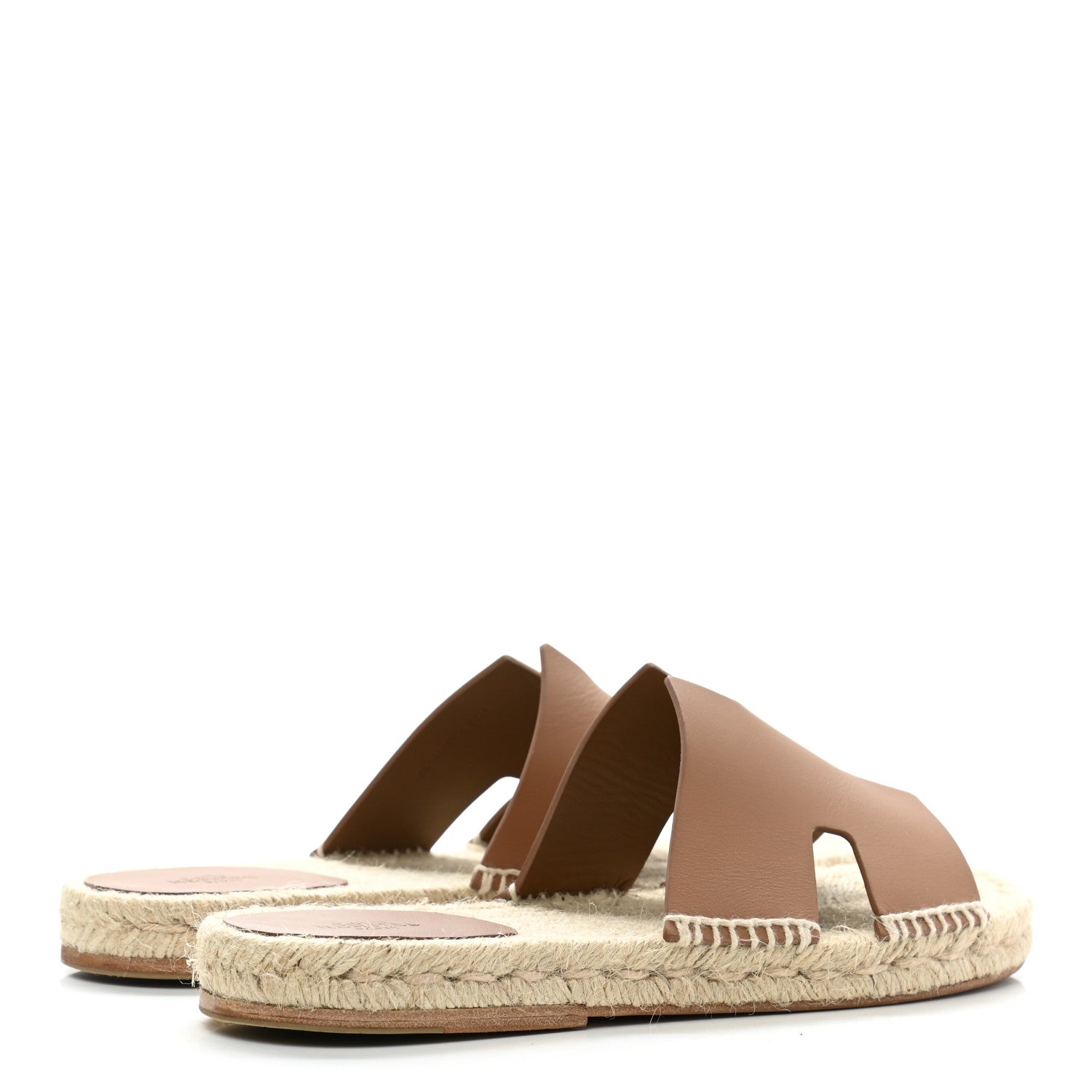 Hermes Calfskin Mens Antigua Espadrille Sandals 40 Naturel Safari 4 of 9