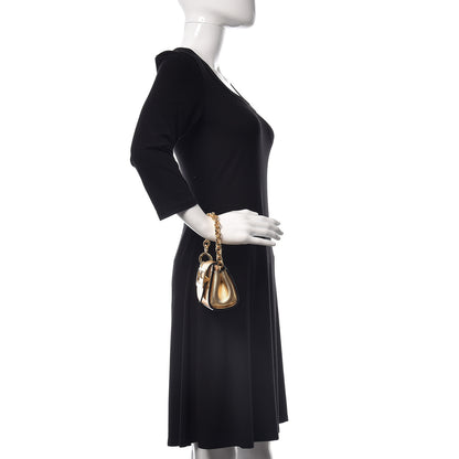Burberry Metallic Soft Grain Calfskin Micro Buckle Tote Charm Gold 2 of 8