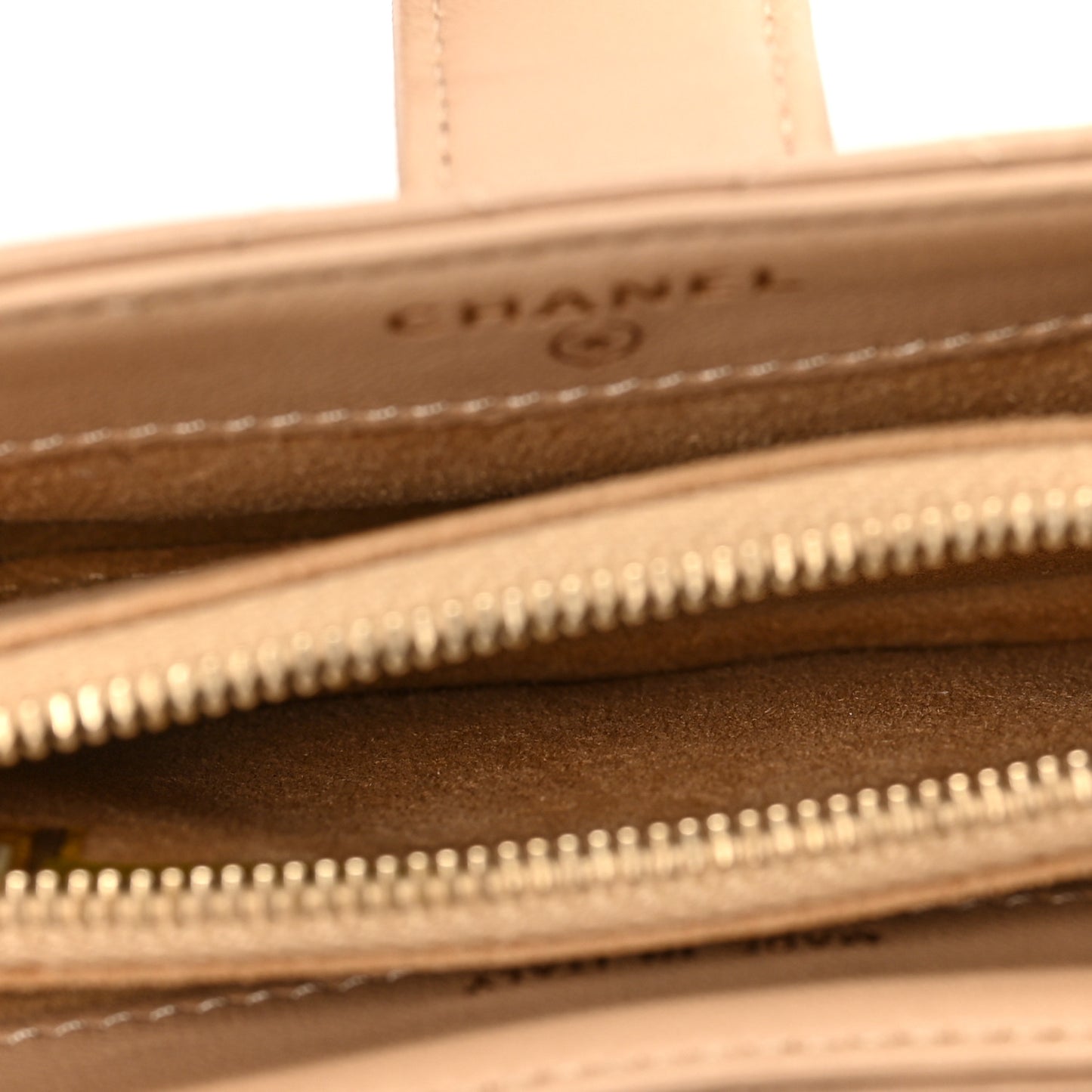 Lambskin Quilted Mini Phone Holder Clutch Beige