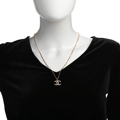Chanel Crystal Lock Symbols CC Necklace Gold 2 of 5