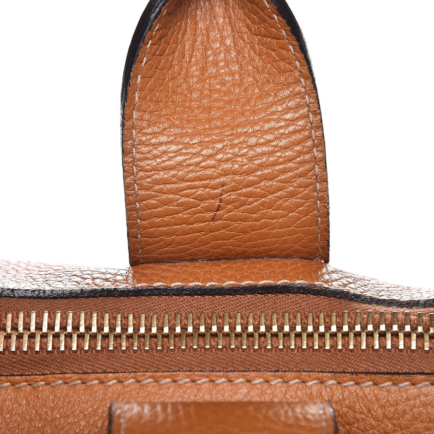 Alexander McQueen Pebbled Calfskin Skull Padlock Zip Tote Cognac 10 of 19