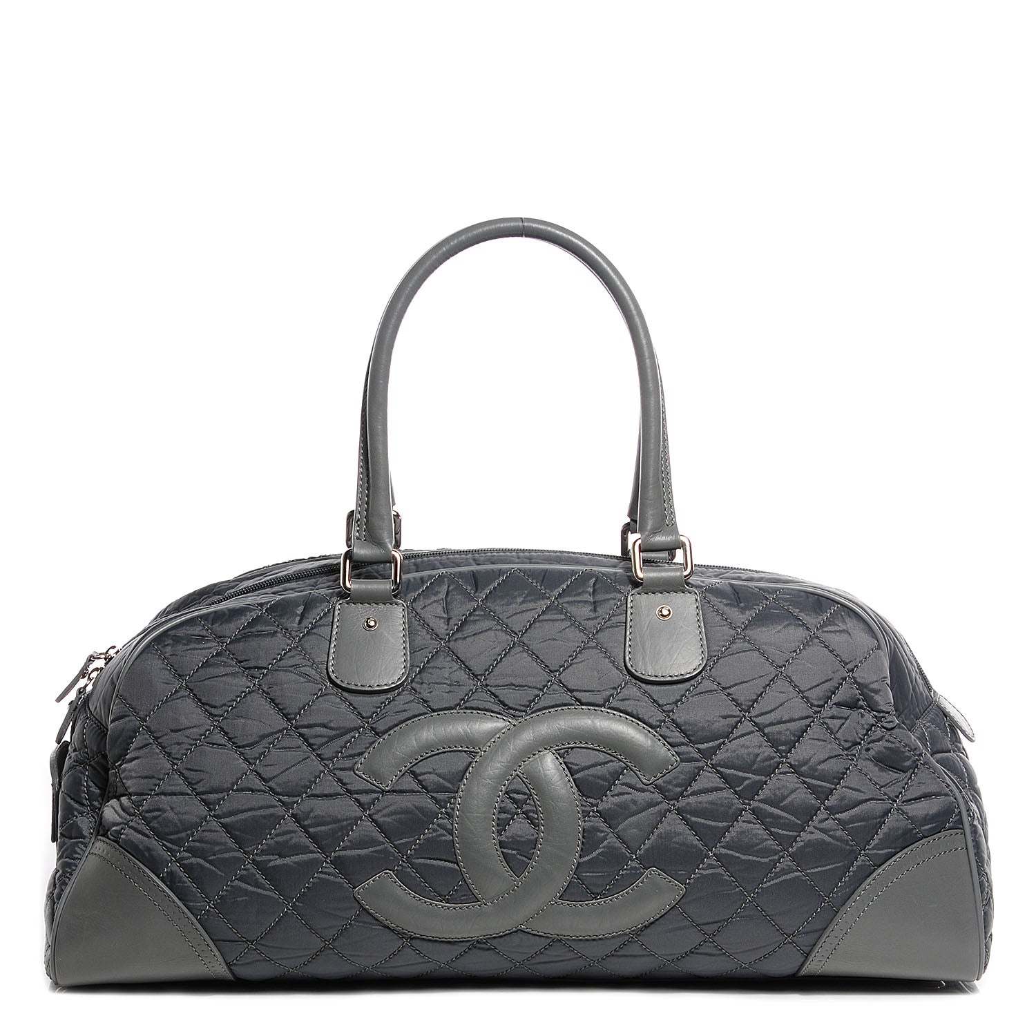 Chanel Calfskin Nylon Paris New York Duffel Bag Grey 1 of 7
