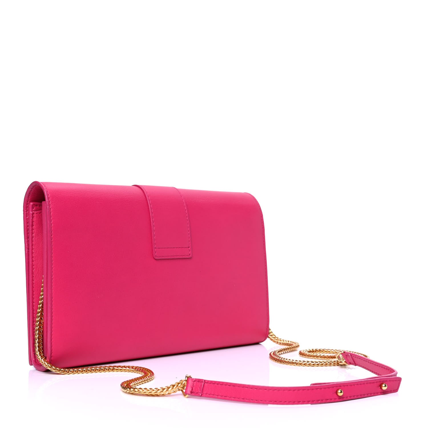 Saint Laurent Calfskin Classic Y Ligne Chain Wallet Bubblegum 2 of 5
