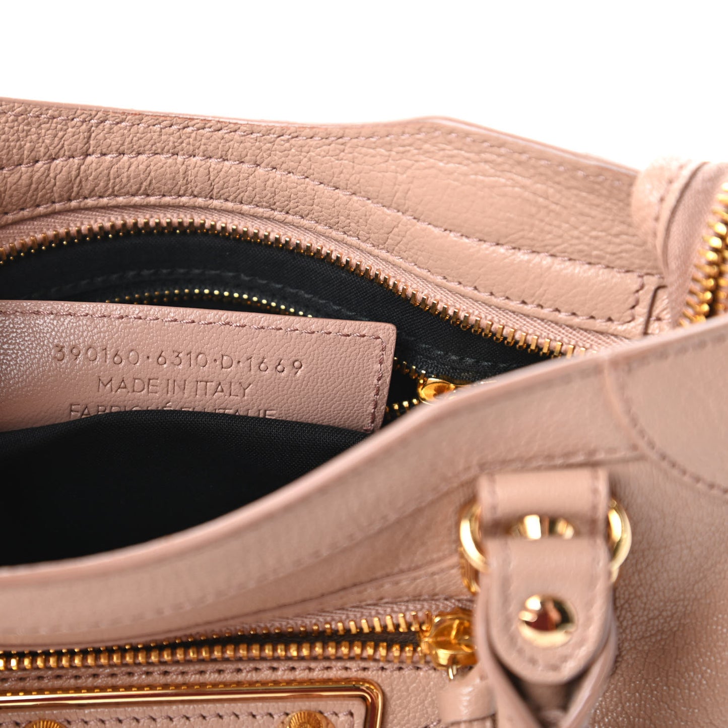 Chevre Gold Metallic Edge Hardware Mini City Rose Des Sables