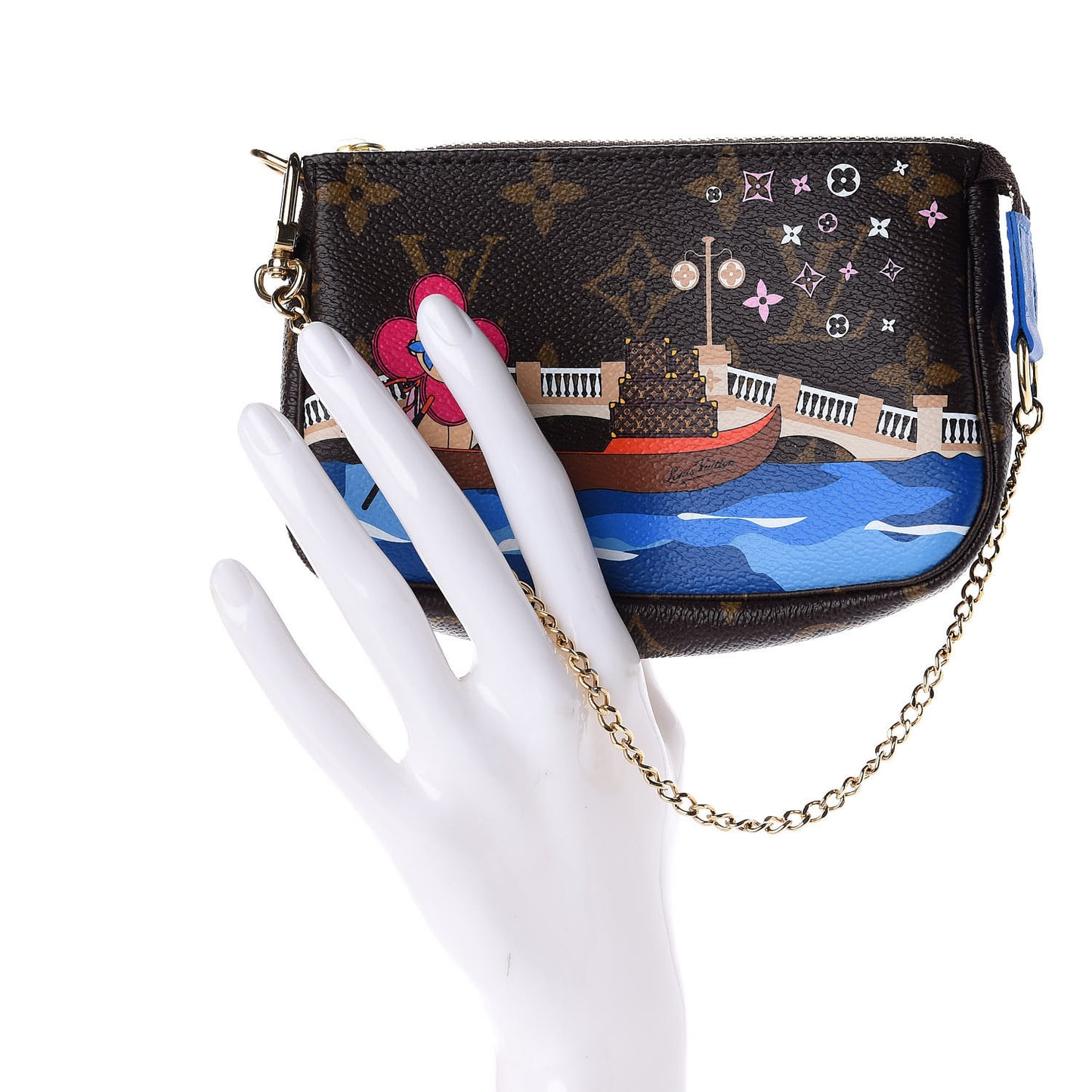 Monogram 2019 Christmas Animation Mini Venice Pochette Accessories Blue