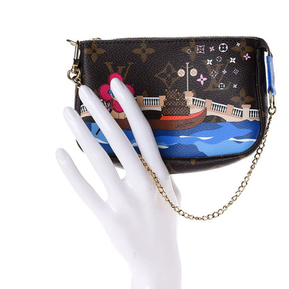 Louis Vuitton Monogram 2019 Christmas Animation Mini Venice Pochette Accessories Blue 2 of 10