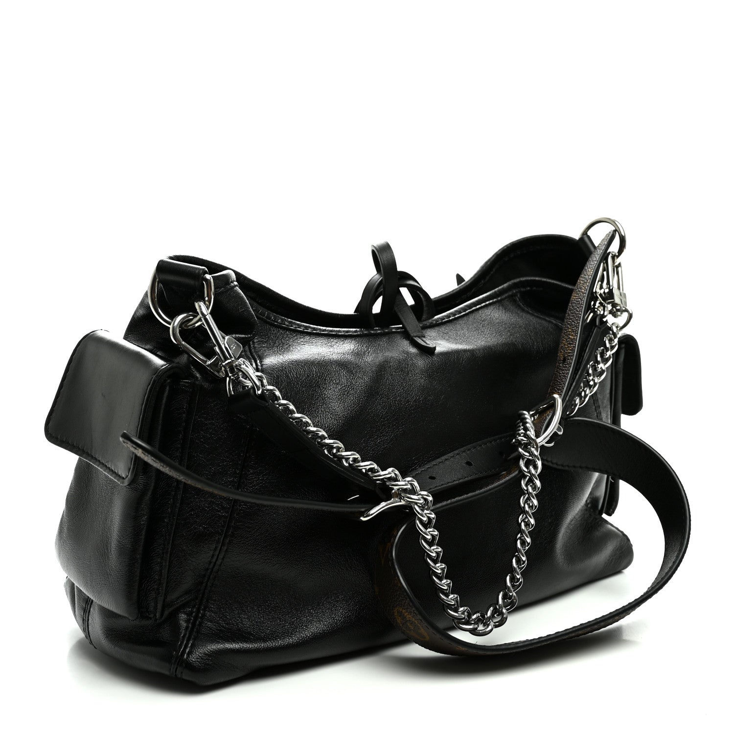Louis Vuitton Lambskin CarryAll Cargo Vibe PM Black Black 3 of 9