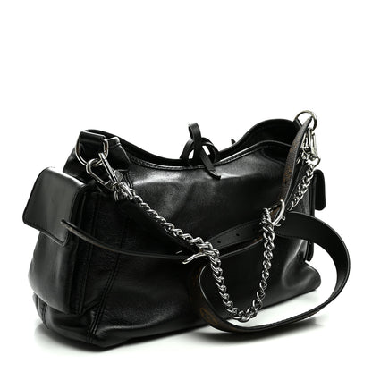 Louis Vuitton Lambskin CarryAll Cargo Vibe PM Black Black 3 of 9