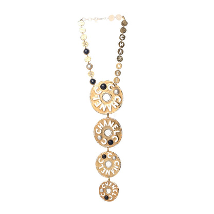 Chanel Crystal Pearl Papyrus Long Necklace Gold 3 of 5