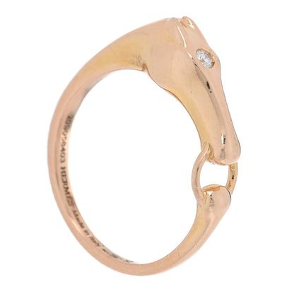 Hermes 18K Rose Gold Diamond TPM Galop Ring 52 6 1 of 6