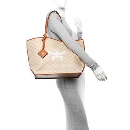 MCM Lauretos Nappa Medium Himmel Shopper Tote Oatmeal 2 of 11