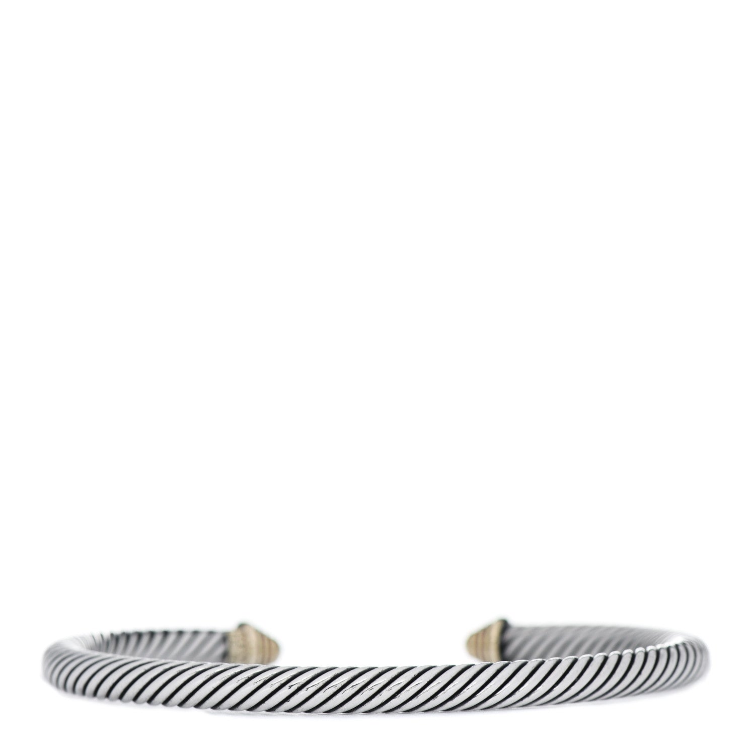 David Yurman Sterling Silver 14K Yellow Gold 5mm Cable Classics Bracelet 3 of 4