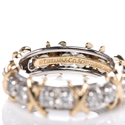 Tiffany Platinum 18K Yellow Gold Diamond Schlumberger Sixteen Stone Ring 55 7.25 4 of 7