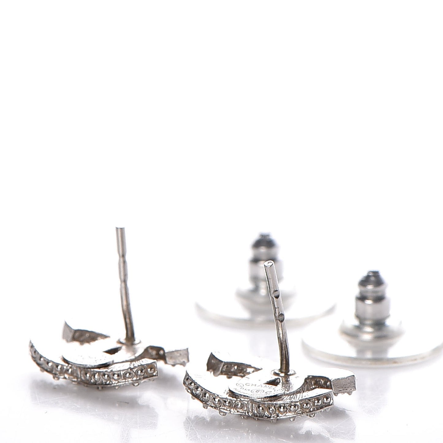 Crystal CC Earrings Silver