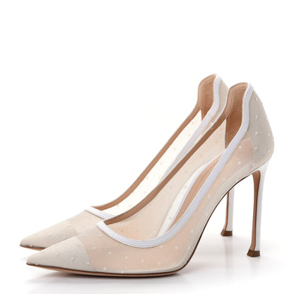 Christian Dior Mesh Plumetis Tulle D-Moi Pumps 39.5 White 3 of 10