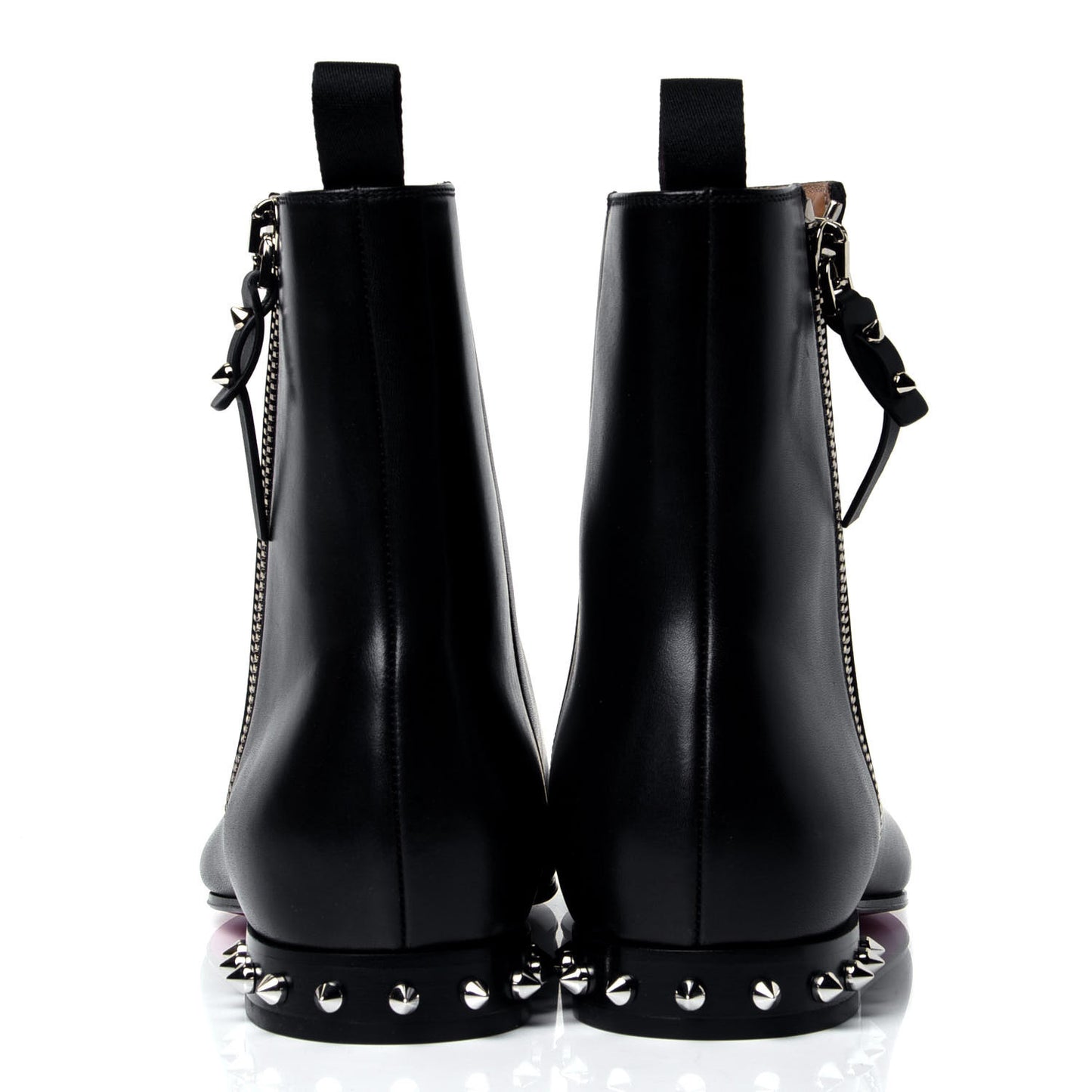 Calfskin Spikes Roadirik Flat Boots 43 Black