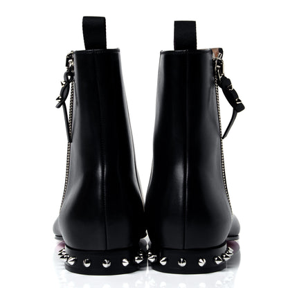 Christian Louboutin Calfskin Spikes Roadirik Flat Boots 43 Black 4 of 6