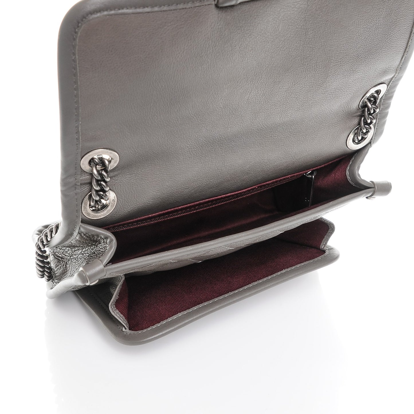 Calfskin Quilted Mini French Riviera Flap Grey