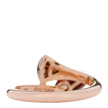 Bulgari 18K Rose Gold Diamond Carnelian Divas' Dream Charm Ring 54 7 3 of 6