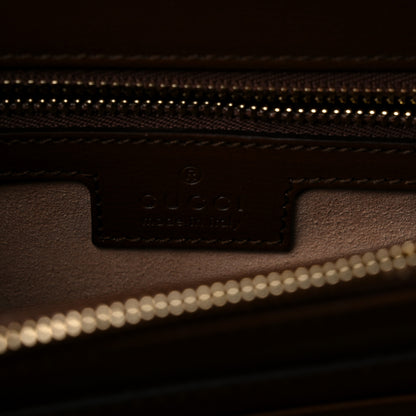 Gucci Textured Calfskin Medium Horsebit 1955 Top Handle Bag Brown Sugar 6 of 10