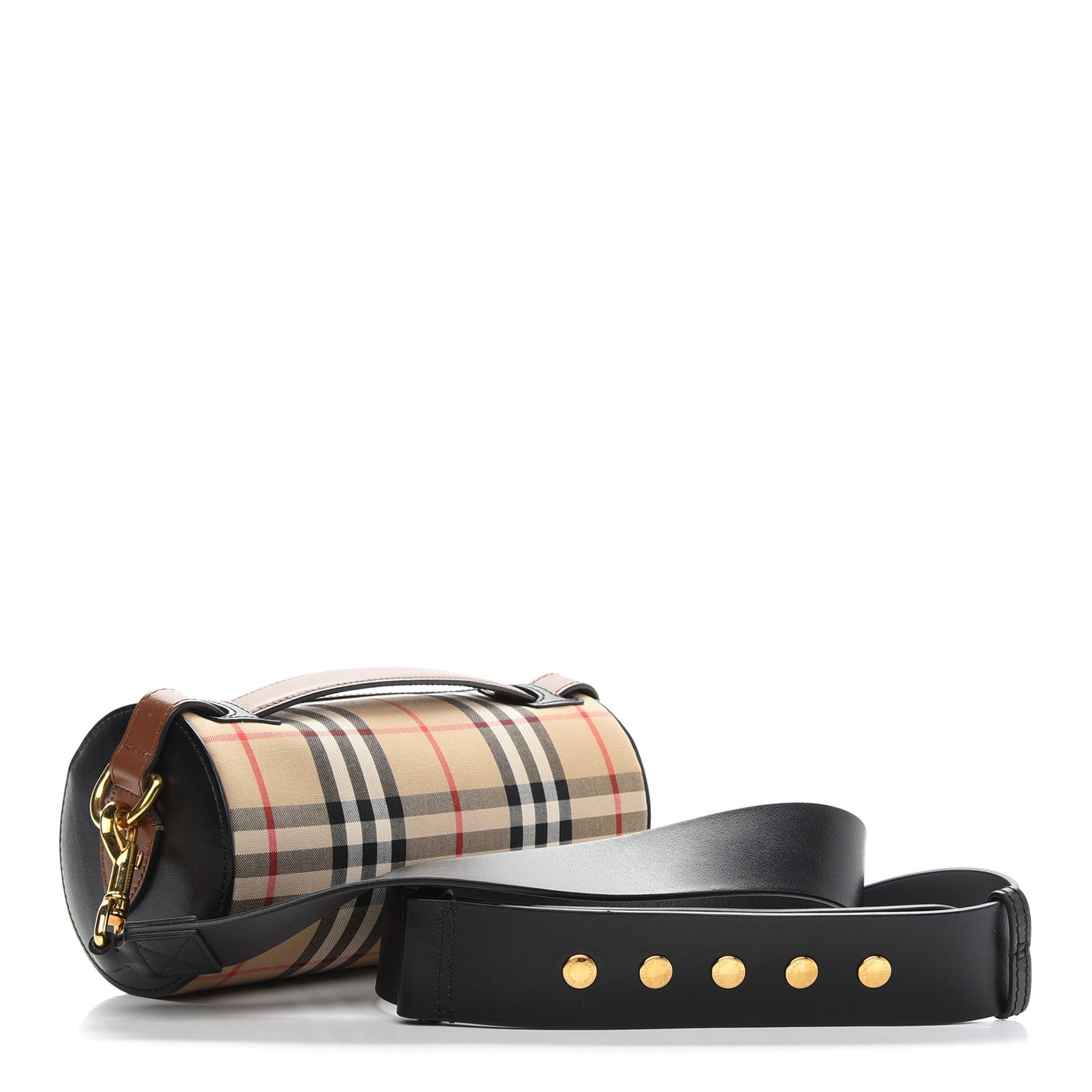 Vintage Check Calfskin Barrel Bag Archive Beige